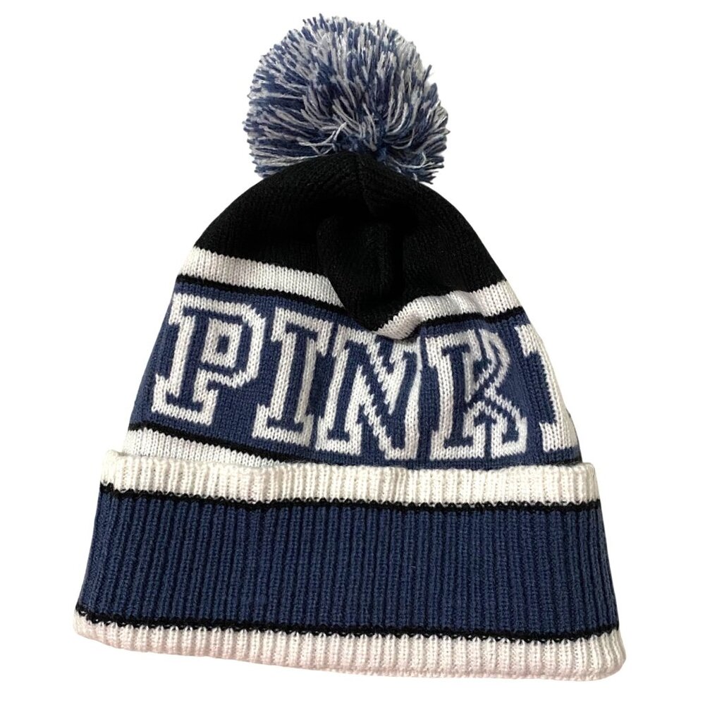 Victorias Secret Pink Nation Knit Beanie Hat Winter Skiing Outdoor Adventurecore
